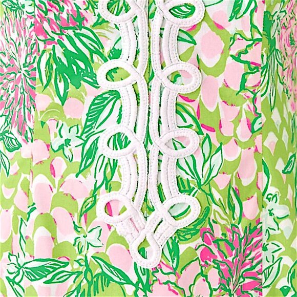 Lilly Pulitzer Shealyn Maxi Caftan in Fauna Green/Lime Feeling Good NWT - Size 4 - Picture 6 of 10